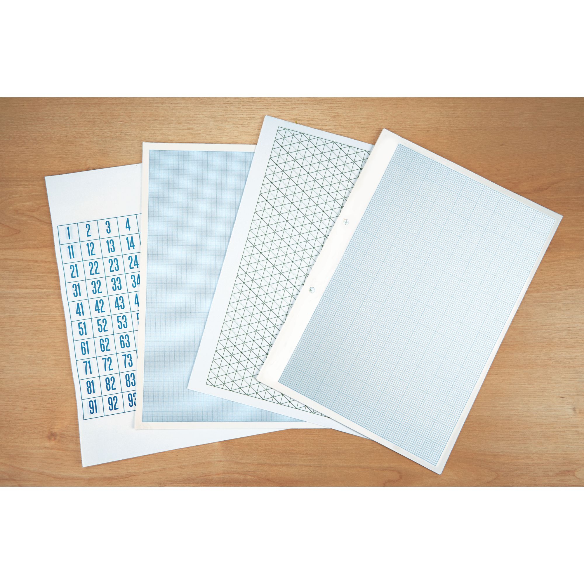 9" x 7" Graph Paper, 2, 10 and 20mm Squared, 2 Hole Punched - 1 Ream